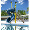 Spectrum Aquatics - Pool Slide - Single Flume 360 Triangle Deck - 1810371 - The single flume triangle deck poolside slide features a single 360° enclosed side flume, a triangle deck, and center steps with rails.  The side flume is fabricated from rotationally molded UV stabilized impregnated LDPE.  Custom colors are available.