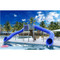 Spectrum Aquatics - Pool Slide - Double Flume 90/90 Half Hex Deck - 1810555 - Double flume half hex deck poolside slide features two 90° enclosed slide flumes, slip-resistant platforms, and center steps with rails.