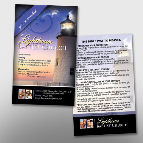 Lighthouse Invite Card Front & Back
