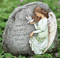 Angel and Shamrock Garden Stone. "May angels rest their wings right beside your door." Dimensions: 8.25"H 9.25"W 3"D. Resin/Stone Mix