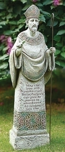 Inscribed St. Patrick Garden Statue