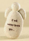 Faith Angel  is inscribed "I will never leave you" on front of angel stone. 2"H x 0.5"W x 1.25"L