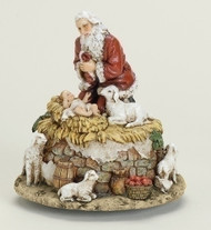 Musical Kneeling Santa with Jesus, O Come All Ye Faithful