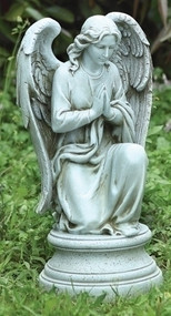 Garden Angel Collection ~ Praying Angel Statue. Measurements are 17.75"H x 9.5"W 8"D. Stone / Resin Mix