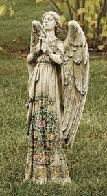 Rose Embossed, Praying Angel Statue