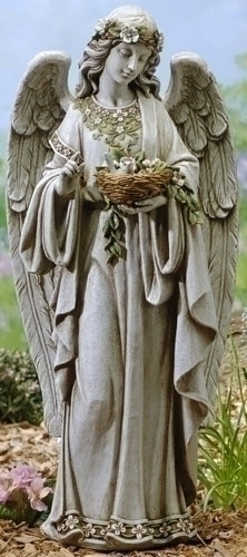 Angel Holding Nest Garden Statue