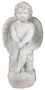 Large cement "Sitting Angel on Rock". H: 18", BD: 6.5". Wt: 28 lbs. Statues are made to order.  Please allow 4-6 weeks for shipping if not in stock. Made in the USA!