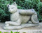 Cement Laydown Guardian Cat Angel. Dimensions: H: 9.5", W: 7.75", L: 15, BW: 5", BL: 14.75". Wt: 19 lbs. Made to order...Allow 3-4 weeks for delivery. Made in the USA!