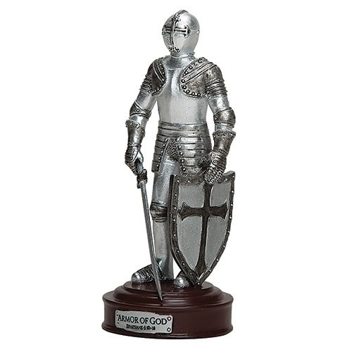 This 5" Shining Knight in Armor represents and reminds us about the "protective gear" needed for protection against all temptations! Based on Ephesians 6: 10-18
