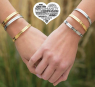 "Find the Good" Bracelets. 7" stainless steel bracelets with the words "Find the Good" writeen continuously around bracelet. Availaible in silver or gold color.  A good reminder every time you look at it that there is good in everyone!