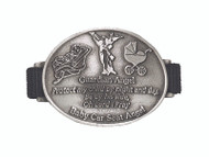 Guardian Angel Lead  Free Baby Car Seat Medal With Prayer. Medal attaches to a stroller, crib, cradle or car seat. Written on medal: "Guardian Angel, Protect my child by night and day,  be by their side, Oh Lord I pray"