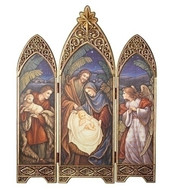 The Antique Gold 36" Nativity Triptych from Gifts With Love.