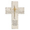 9.25" Stone Finish Holy Communion Wall Cross is adorned with a cross in the center.  A blessing is also written at the bottom of frame.  Cross measures 9.25"H. Made of a resin/stone mix.