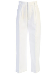 Boy's poplin pants.  Pants have a hook & eye closure with zipper fly, elastic waistband at the back and belt loops. Made in U.S.A.