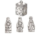 "Three wise men inside this prayer box bring gifts to honor his birth. They spread the magic of the season with hope for peace on earth."Prayer Box measures approximately 5/8” wide x 1” high. Wise Men Charms measure 5/8". Secure magnetic closure. This Prayer Box may be carried in a pocket, held or placed on a shelf.