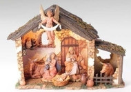 The Fontanini 6 Piece Nativity Set & Lighted Stable from Gifts With Love.