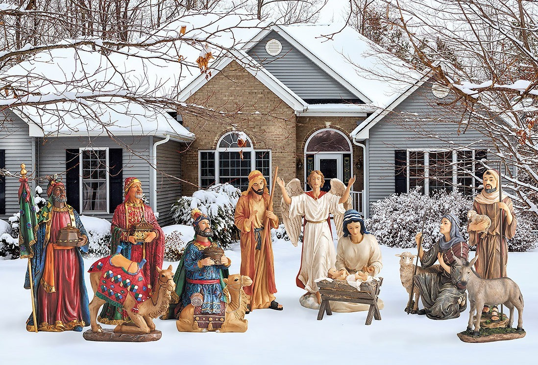 Three King's 12 Piece Metal Outdoor Full Nativity Giftswithlove,Inc.