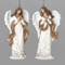 5"H Gold Dot Angel Ornament in two styles. CHOOSE angel ornament holding a star or angel ornament holding a heart. Angel Ornament measures: 5"H x 3"W 2"D. 