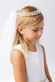  Pearls and Beads Crown with Veil