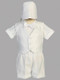 Boys Satin Christening Outfit. Outfit is a Vest with Satin Shorts Set. XS(3-6m), S(6-9m), M(9-12m), L(12-18m), XL(18-24), 2T, 3T, & 4T