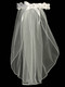 18" veil - Satin flowers with rhinestones
Satin ribbon bow at the back
Made in U.S.A.