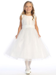 Shantung bodice with sparkle tulle skirt

Sleeveless
V-back with sequins trim and bow
Tea-length

Made in U.S.A.

 Accessories are sold separately. 

Made in the USA.

3 Dress Limit per order!

 