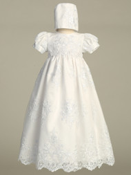 Miriam, Girls Baptismal Gown, Embroidered tulle gown with sequins