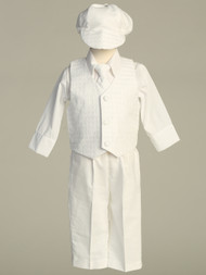 Randall, Boys Baptismal Outfit, Polyester checkered vest and cotton pant set