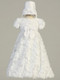 Daisy ~ A ribbon and tulle dress baptism set. Bonnet included. Made in the USA.