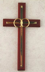 6 1/2 inch cherry with Brass Wedding Cross