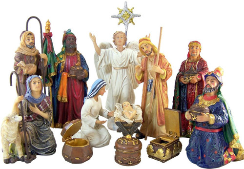 The 14-Piece Three Kings 7" Real Life Nativity Set from Gifts With Love.