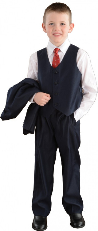 Boys Navy First Communion Suit, 5 Piece