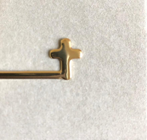 11/4"W x 1/2"H.  Goldplated Tie Bar with Cross