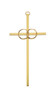 8" ~ Gold or Silver plated double ring wedding cross