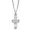 Crystal Cross Pendant with 16" rhodium plated chain features a unique silver color cross in the center. Makes a beautiful gift for First Communion.