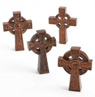 4"H Resin/Stone Mix tabletop crosses.  Specific designs of crosses are available while supplies last. Measurements: 4"H x 0.86"W x 2.96"L. EACH CROSS SOLD SEPARATELY.