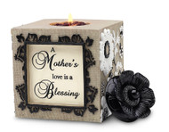 4.75" SquareTea Light Holder.  "A Mother's love is a Blessing"