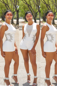 White Diamonds Romper