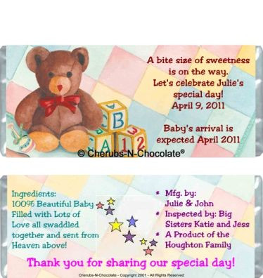 personalized candy wrappers for baby shower