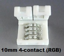 1CN-05-019: Flexible LED Ribbon Strip Splice Connector - 10mm, 4-contact plastic