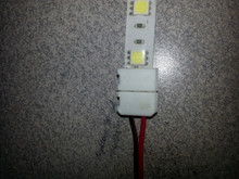 1CN-05-014: Flexible LED Ribbon Strip Connector - 10mm, 2-contact plastic with 2-wires