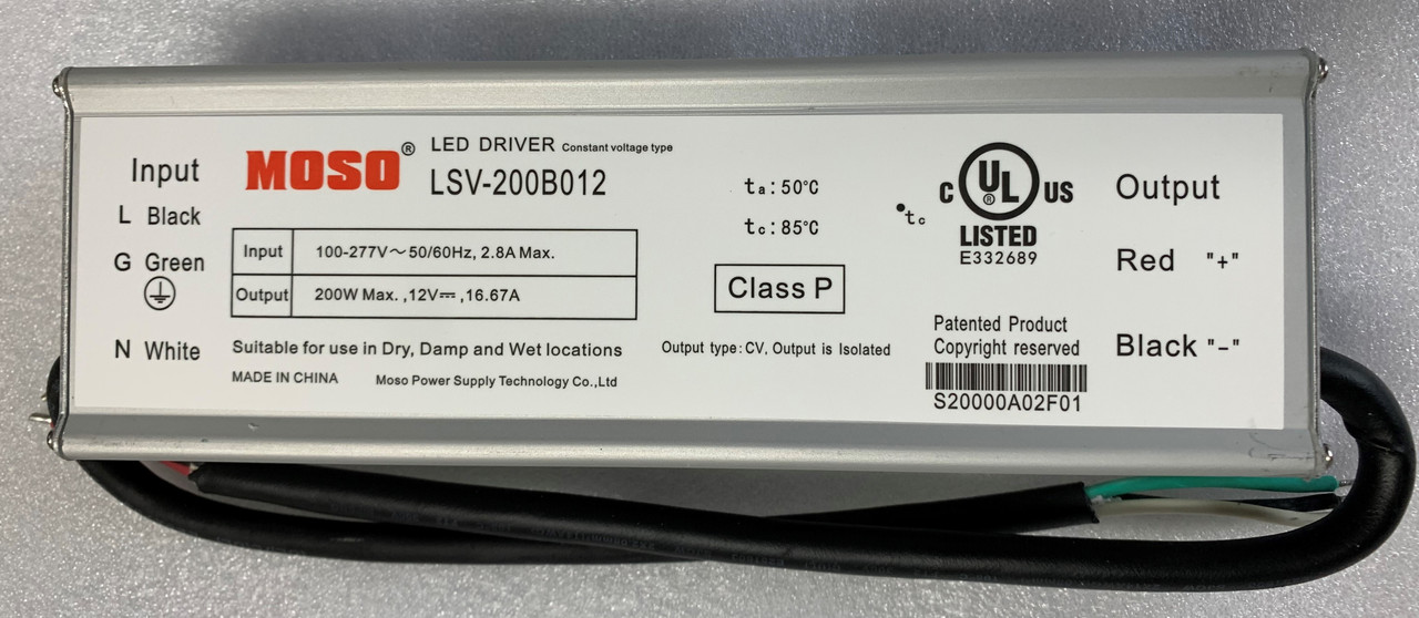LSV200-12: 200W/12VDC/100-277VAC LED Driver www.SignLightingWorld.com
