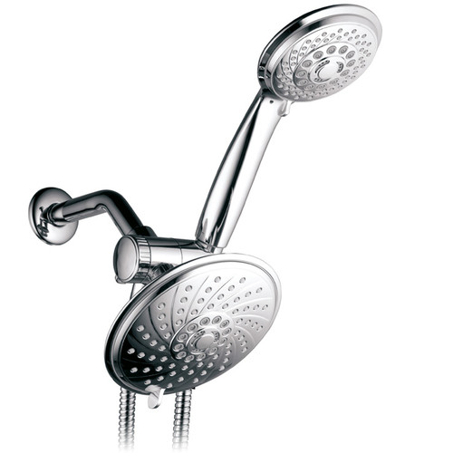 Hotel Spa Handheld Shower 6 Rain Showerhead Combo High Pressure 30 Function Dual 2 In 1 Shower Head System With Stainless Steel Hose Patented 3 Way Water Diverter All Chrome Finish Top