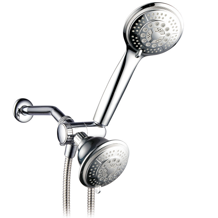 Hydroluxe 1433 Handheld Showerhead Rain Shower Combo High Pressure 24 Function 4 Face Dual 2 In 1 Shower Head System With Stainless Steel Hose Patented 3 Way Water Diverter In All Chrome Finish Ipshowers Com