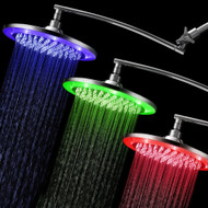 Hotel Spa® Giant 10-inch Rainfall Color-Changing LED Shower Head with 15-inch Arch Height-adjustable Extension Arm