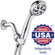 AquaDance® High-Pressure 6-Setting 3.5-inch Chrome Face Handheld Shower with Hose