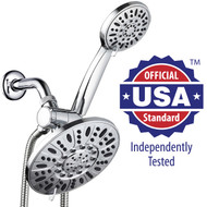 AquaDance 7" Premium High Pressure 3-way Rainfall Shower Combo Combines for the Best of Both Worlds - Enjoy Luxurious 6-setting Rain Showerhead and 6-setting Hand Held Shower Separately or Together!
