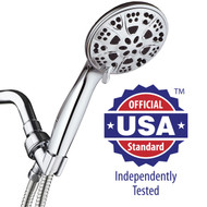 AquaDance® 6-Setting 5-inch Chrome Face Handheld Shower Head with Hose