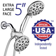 AquaDance® Giant 5-inch 30-Setting All-Chrome High-Power 3-Way Shower Combo