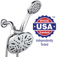 AquaDance 7" Premium High Pressure 3-way Rainfall Shower Combo Combines the Best of Both Worlds - Enjoy Luxurious Giant Rain Showerhead and 6-setting Hand Held Shower Separately or Together!